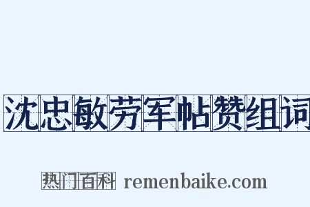 沈忠敏劳军帖赞组词是什么意思的图片